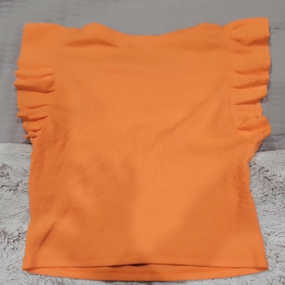 Zara Orange Ruffled Top - Picture 3 of 3